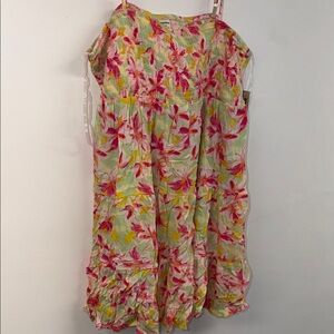 Floral Sundress with Pink & Yellow Blossoms